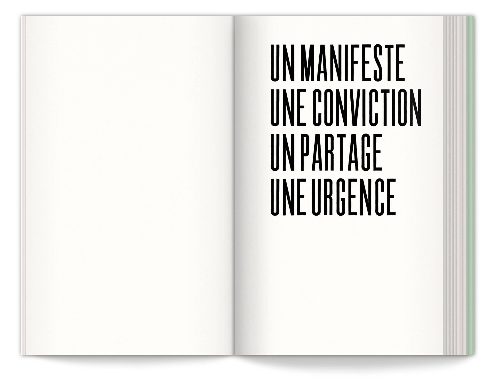 double page intérieur du manifeste du jardin émotionnel, un manifeste, une conviction, un partage, une urgence, design IchetKar