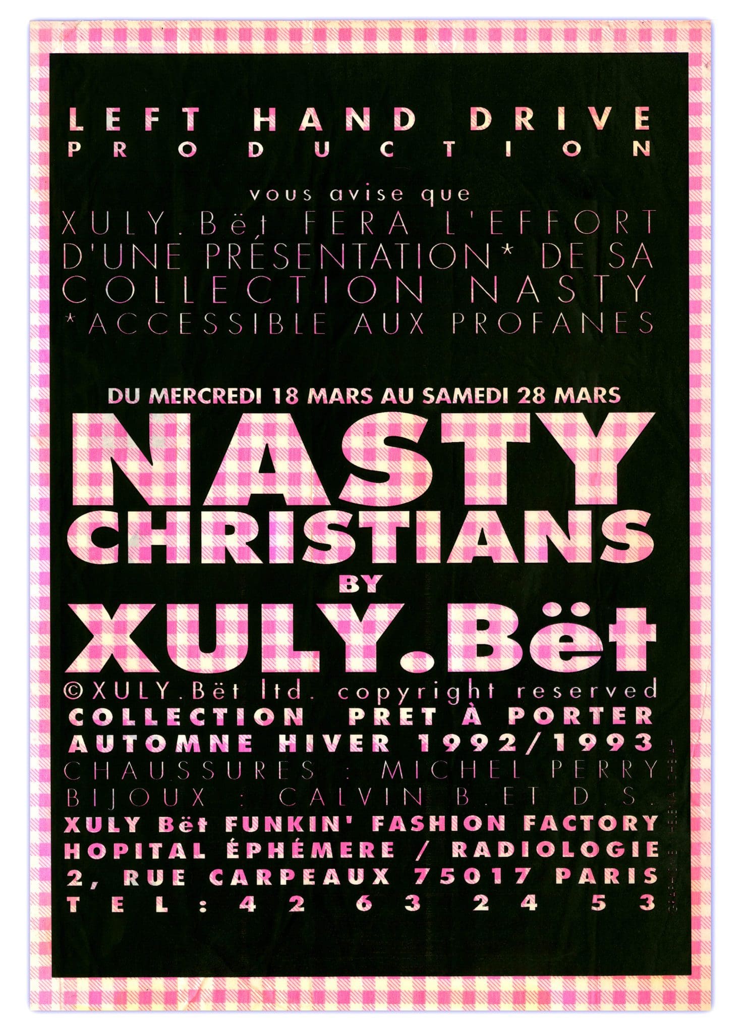nasty christians by Xuly.bët l'invatation pour la collection automne hiver 1992/1993 impression sur motif vichy tati by ichetkar