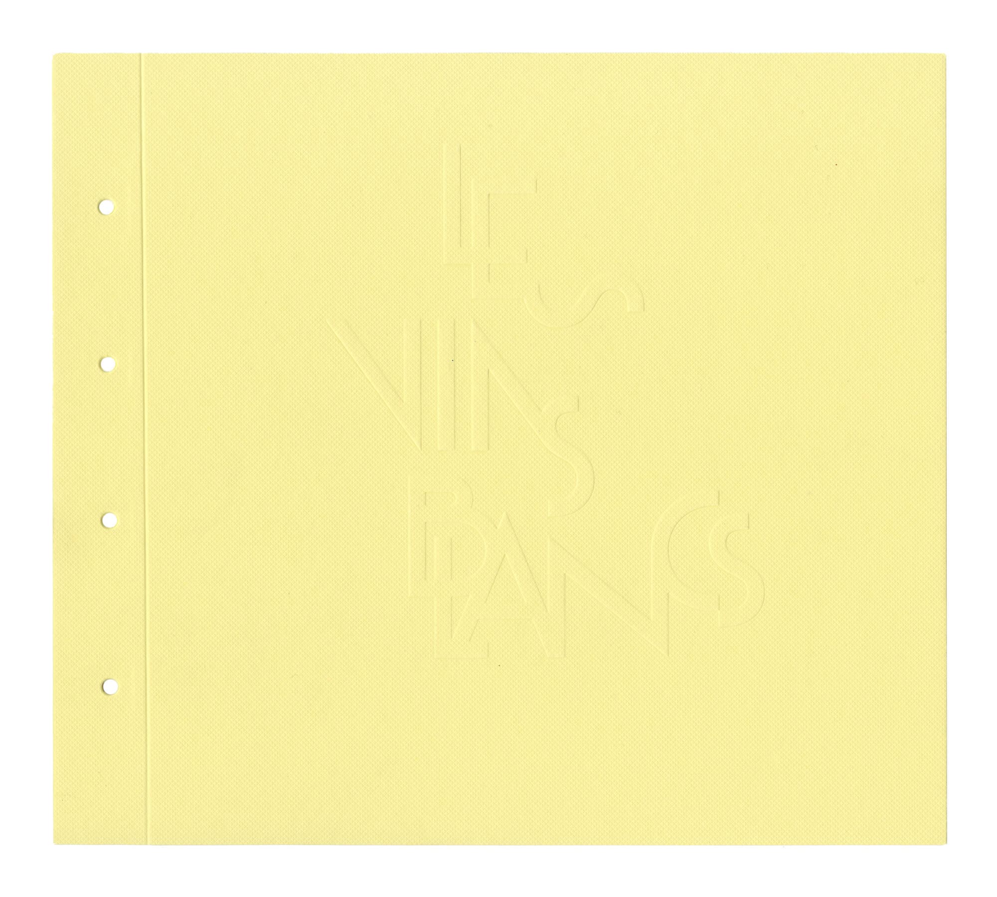 Composition typographique gaufrés pour la tête de chapitre des vins blancs signé IchetKar pour le restaurant Blazac de Pierre Gagnaire