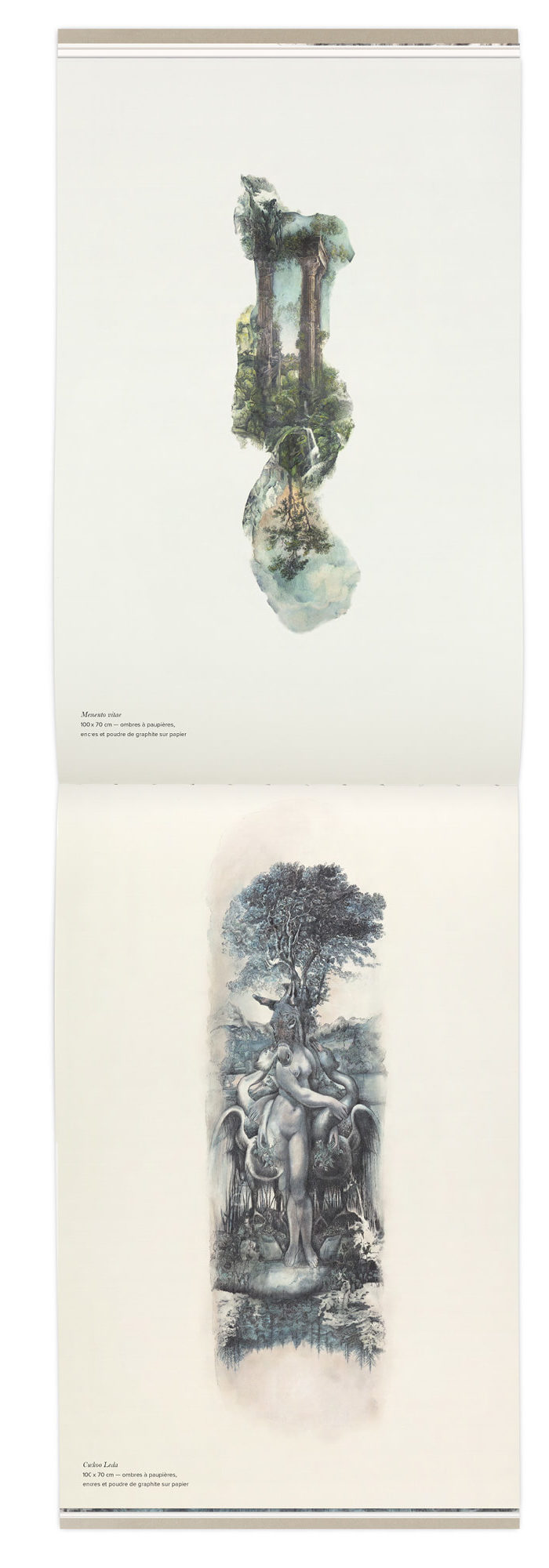 Petits formats des paysages en couleurs présentés dans le son livre Quelque part dans l'inachevé, design graphique IchetKar
