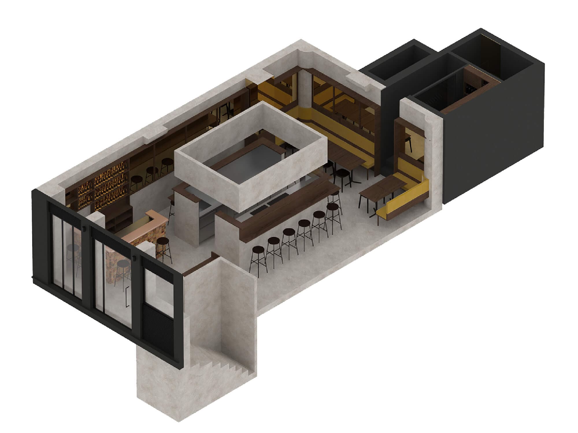 plan 3D du nouveau restaurant de Eric Trochon, Otto