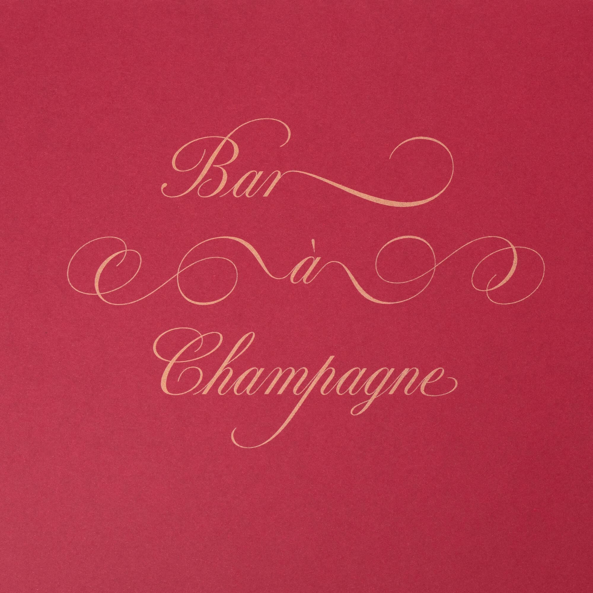 Bar à champagne : composition typographique signé IchetKar pour le room book du château Louise de la Vallière, favorite du roi louis XIV