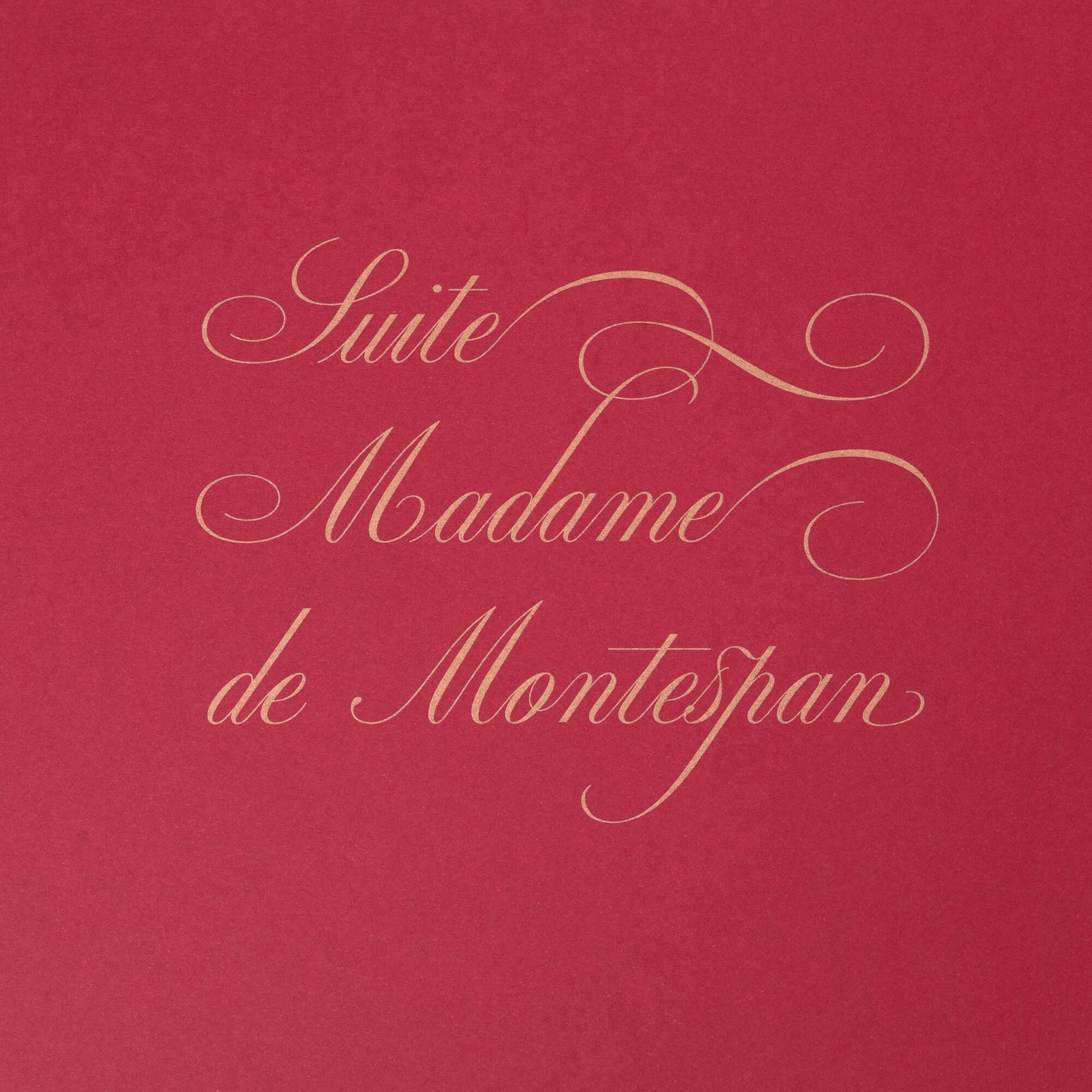 suite Madame de Montespan : composition typographique signé IchetKar pour le room book du château Louise de la Vallière, favorite du roi louis XIV
