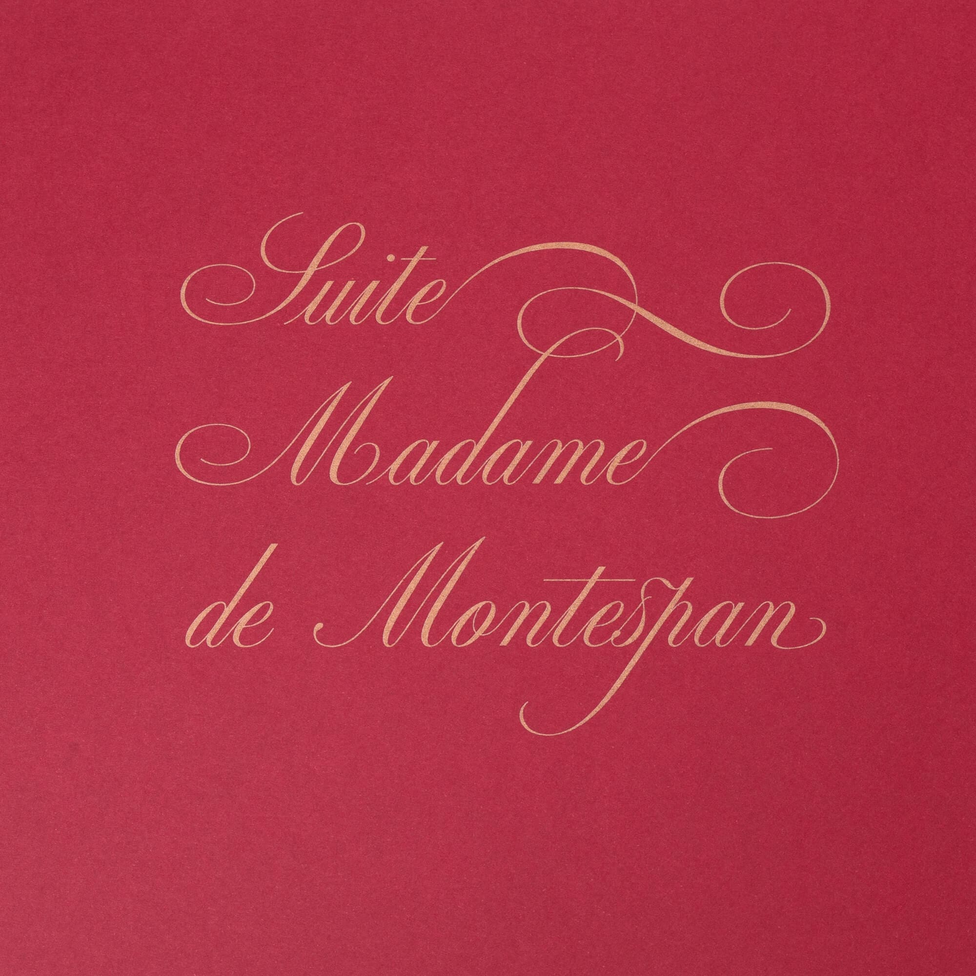 suite Madame de Montespan : composition typographique signé IchetKar pour le room book du château Louise de la Vallière, favorite du roi louis XIV