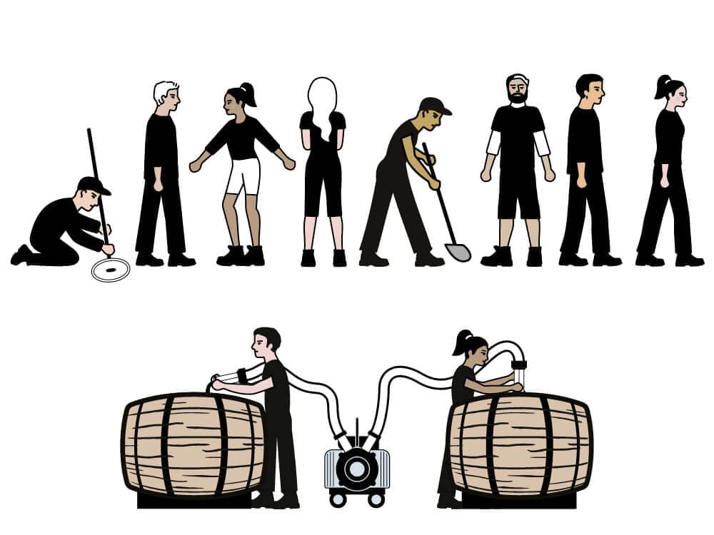 Toute une galerie de personnage est illustré par IchetKar pour le film d'animation l'élaboration du vin pour la cité du vin à bordeaux.