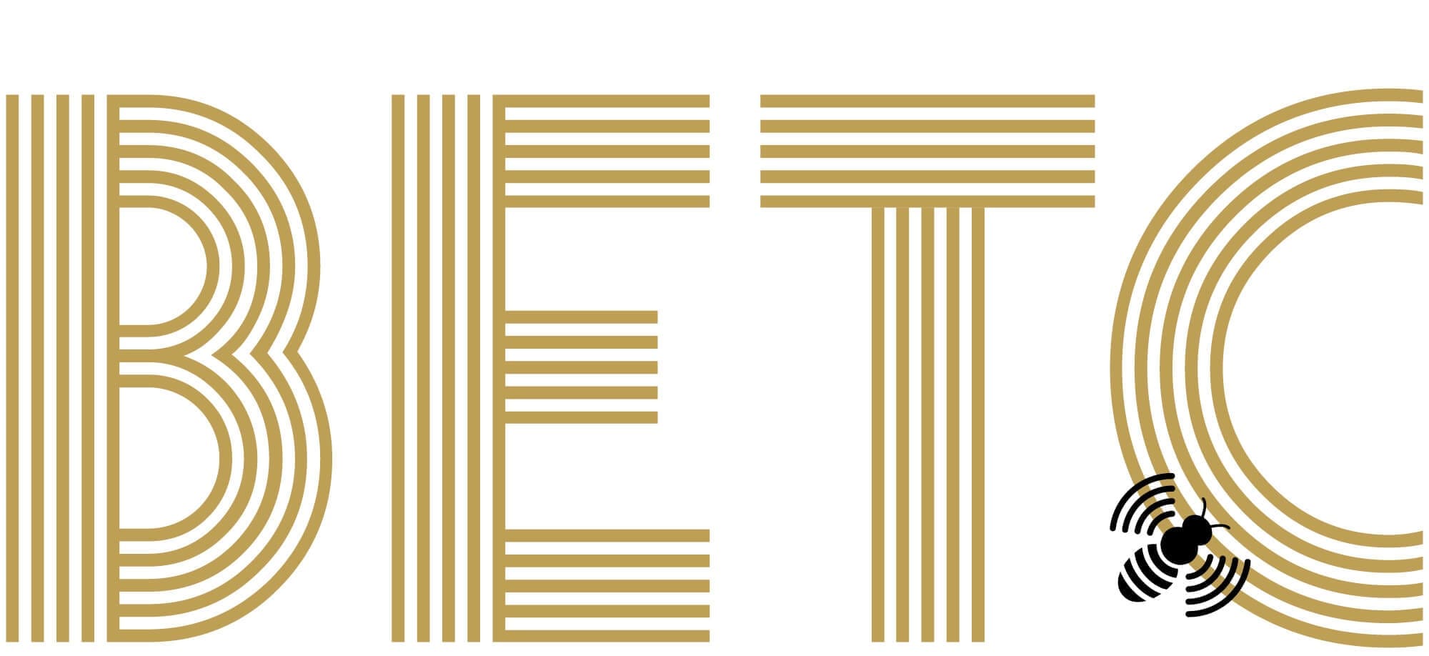 L'identité de l'agence de publicité BETC, deux couleurs or et noir, une typographie vivante et une abeille libre comme l’air, design IchetKar