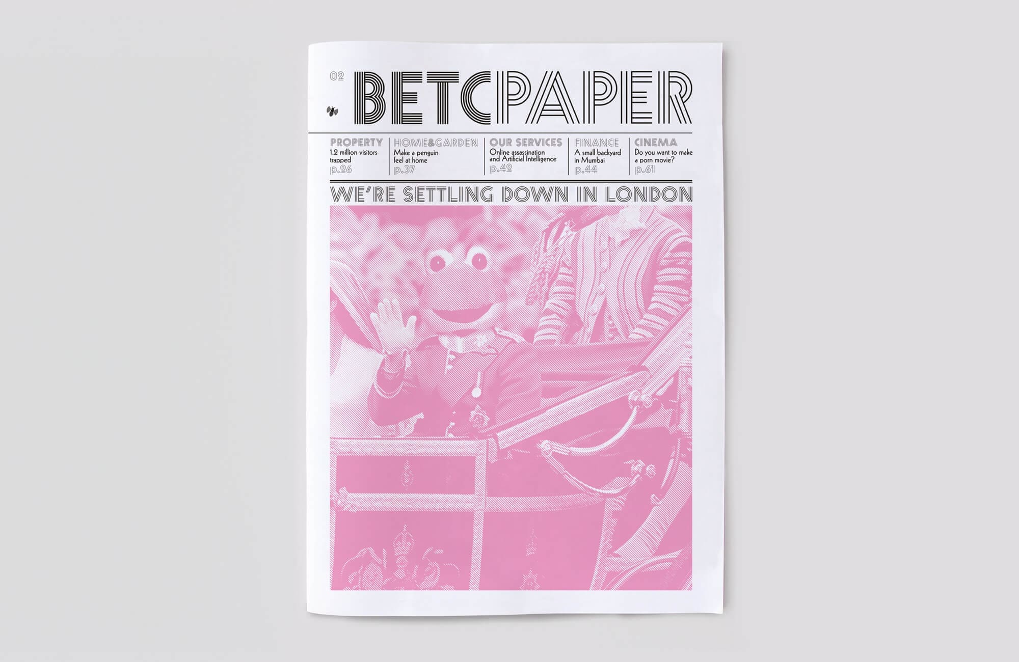 Couverture du BETC paper numéro 2, le magazine de l'agence de publicité du meme nom, composition typographique avec la Prisma, design IchetKar