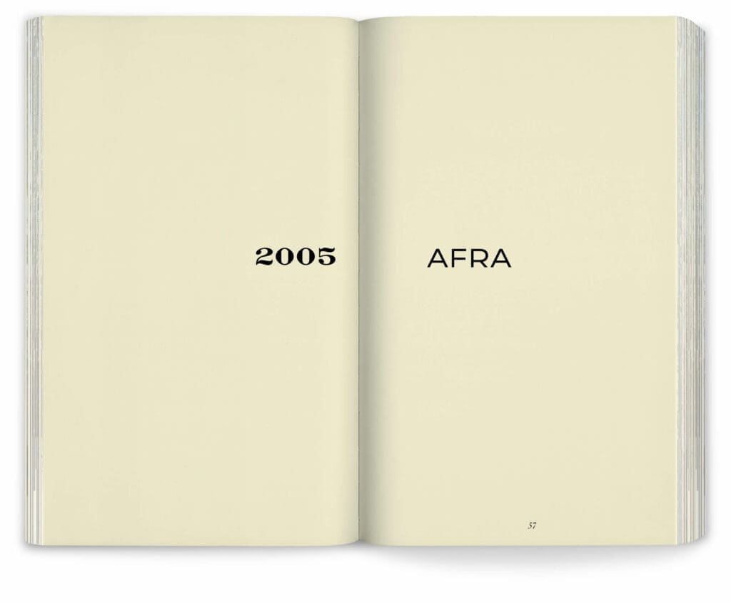 Double page de titre pour le jardin Afra réalisés par Ossart + Maurières, design IchetKar