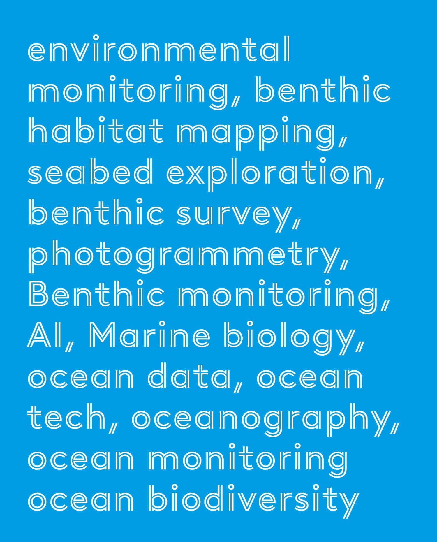 La typographie Brown Inline pour la communication de cosma, startup qui cartographie en photogramétrie les habitats sous-marin, direction de création Ich&Kar